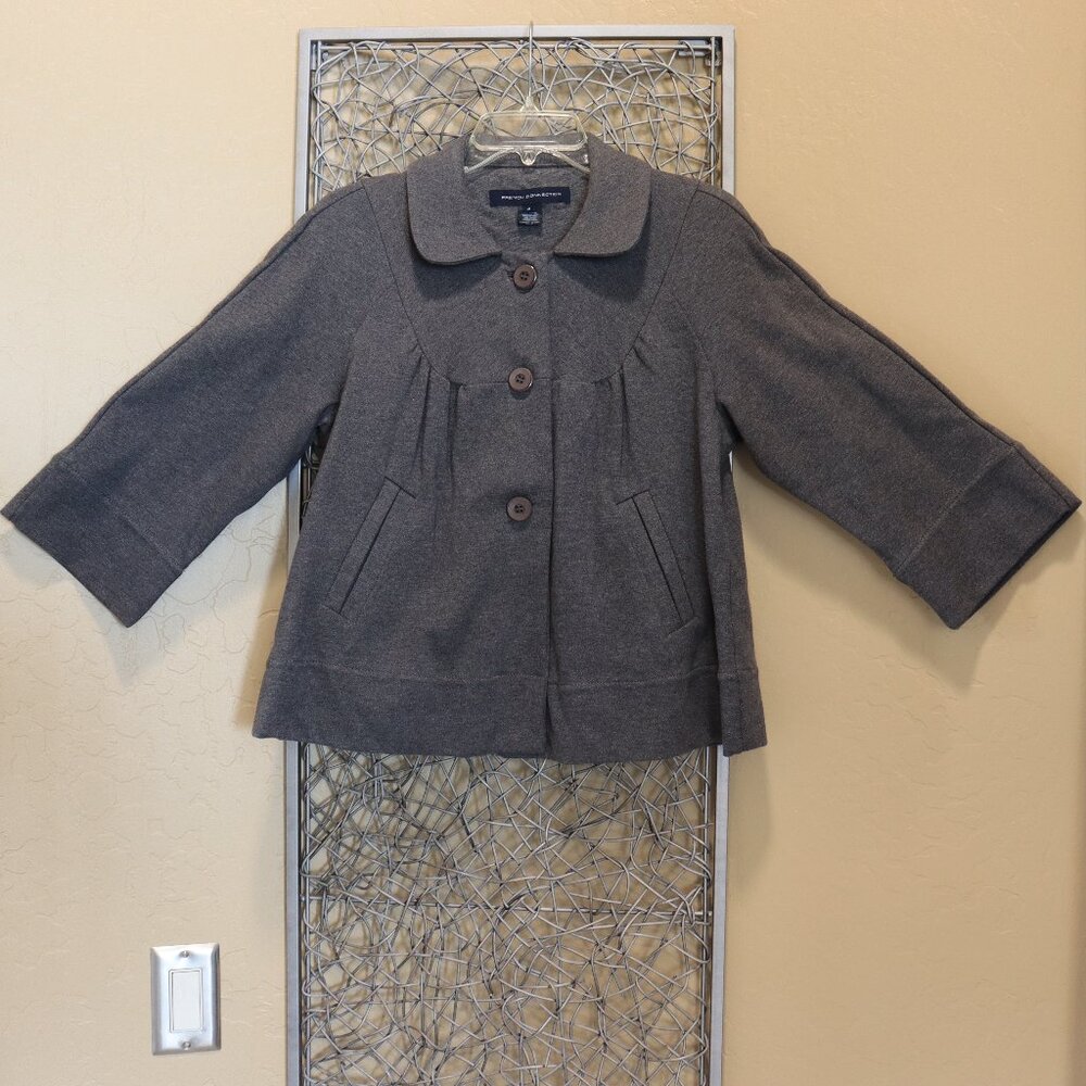 French Connection Button Up Knit Swing Coat